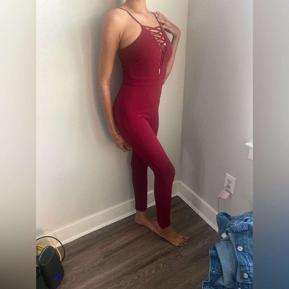 Burgandy jumpsuit